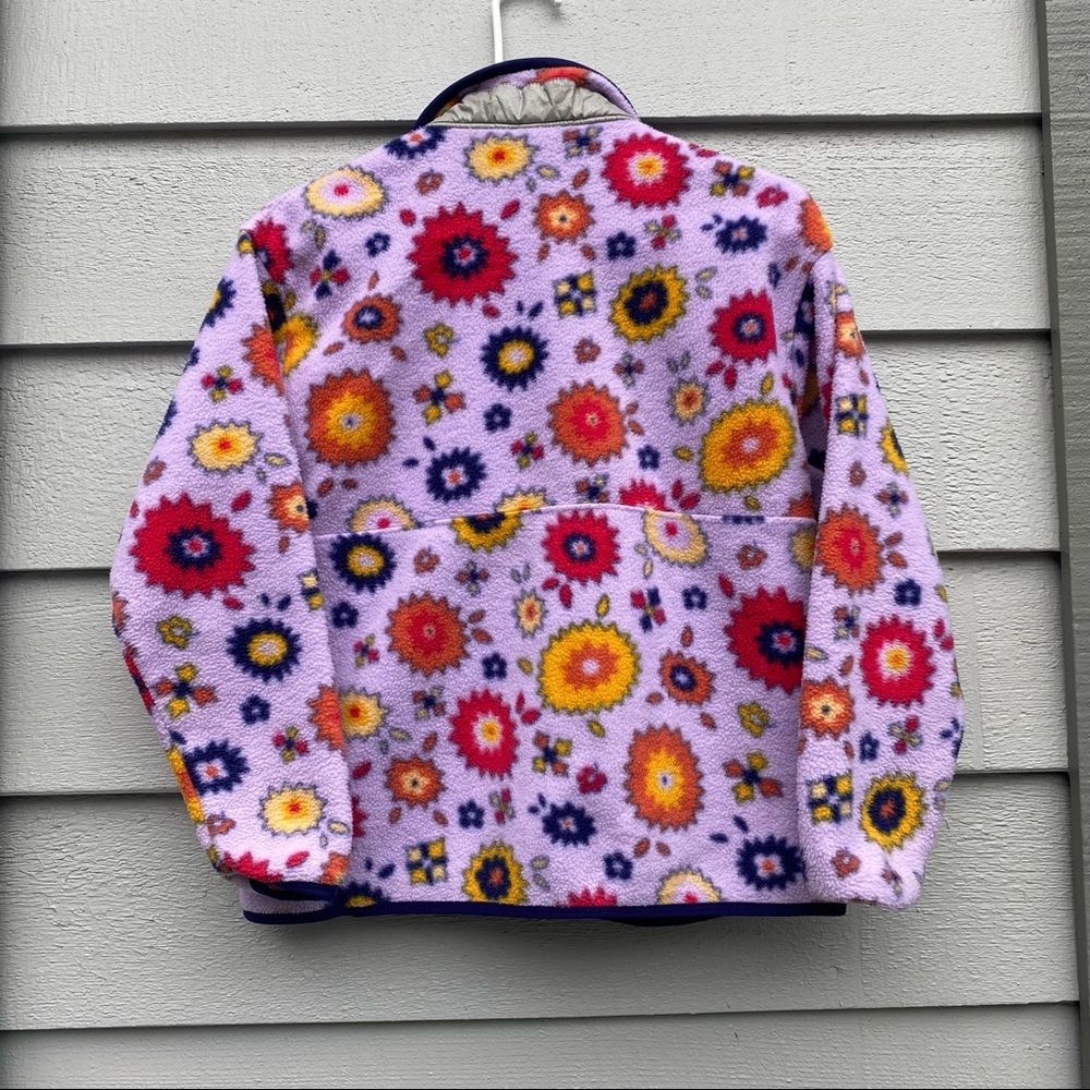 Patagonia Synchilla Kid's Size Large (12) Half Zip Flower Print Pullover Fleece - Picture 4 of 4